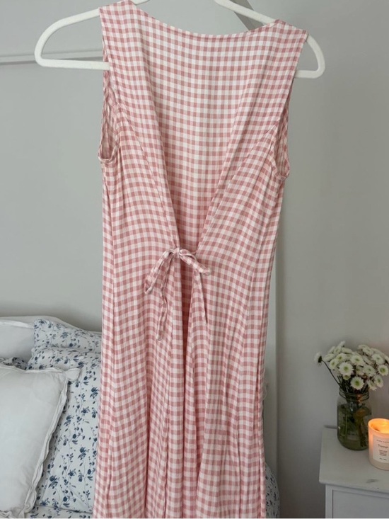Reformation Dresses & Skirts - Reformation Pink Gingham Open-Back Tie Maxi Dress